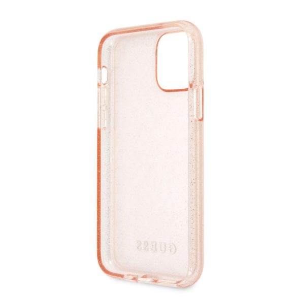 Guess iPhone 11 Pro Glitter Hard Case, (GUHCN58PCGLPI) hátlap, tok, rózsaszín