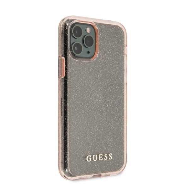 Guess iPhone 11 Pro Glitter Hard Case, (GUHCN58PCGLPI) hátlap, tok, rózsaszín