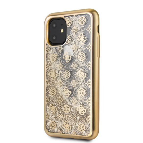 Guess iPhone 11 Pro 4G Peony Liquid Glitter (GUHCN58PEOLGG) hátlap, tok, arany