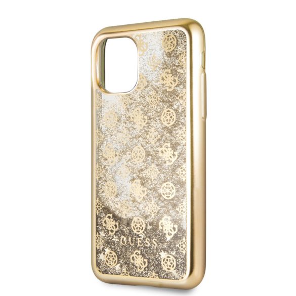 Guess iPhone 11 Pro 4G Peony Liquid Glitter (GUHCN58PEOLGG) hátlap, tok, arany