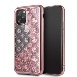   Guess iPhone 11 Pro 4G Peony Liquid Glitter hátlap, tok, rozé arany