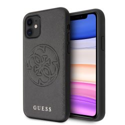   Guess Saffiano 4G Circle iPhone 11 Pro (GUHCN58RSSASBK) hátlap, tok, fekete