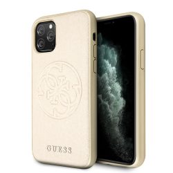   Guess Saffiano 4G Circle Logo iPhone 11 Pro (GUHCN58RSSASGO) hátlap, tok, arany