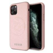   Guess Saffiano 4G Circle iPhone 11 Pro (GUHCN58RSSASRG) hátlap, tok, rozé arany