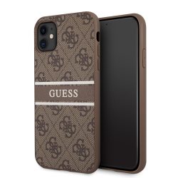   Guess iPhone 11 4G Printed Stripe (GUHCN614GDBR) hátlap, tok, barna