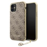   Guess iPhone 11 4G Charms (GUHCN61GF4GBR) hátlap, tok, barna