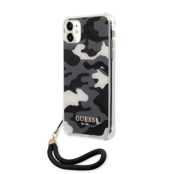 Guess iPhone 11 Camo Collection (GUHCN61KSARBK) hátlap, tok, fekete