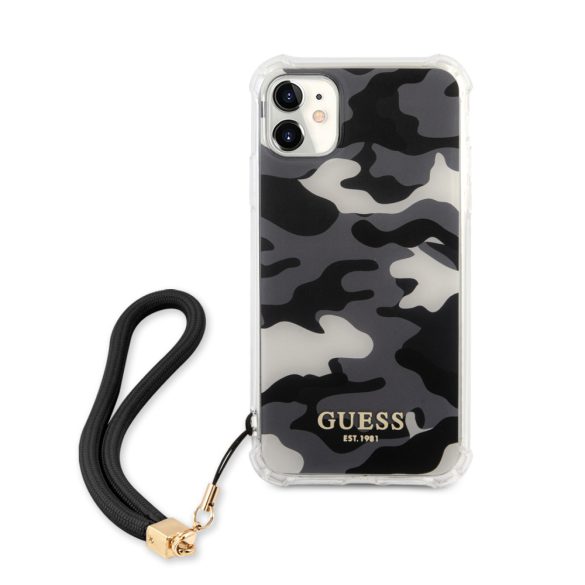 Guess iPhone 11 Camo Collection (GUHCN61KSARBK) hátlap, tok, fekete