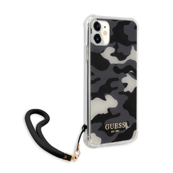 Guess iPhone 11 Camo Collection (GUHCN61KSARBK) hátlap, tok, fekete