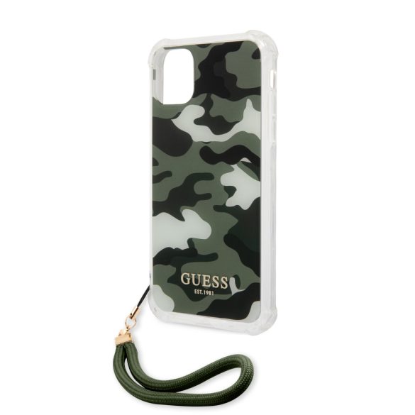 Guess iPhone 11 Camo Collection (GUHCN61KSARKA) hátlap, tok, khaki zöld