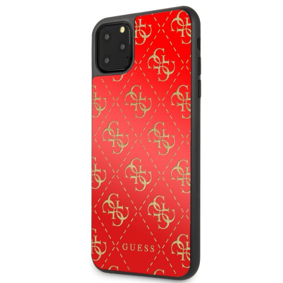 Guess iPhone 11 Pro Max 4G Double Layer Glitter (GUHCN654GGPRE) hátlap, tok, piros