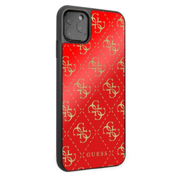 Guess iPhone 11 Pro Max 4G Double Layer Glitter (GUHCN654GGPRE) hátlap, tok, piros