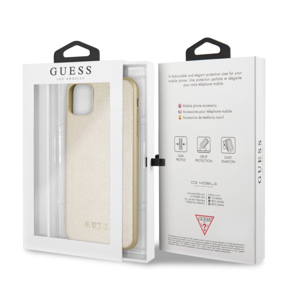 Guess iPhone 11 Pro Max Iridescent (GUHCN65IGLGO) hátlap, tok, arany