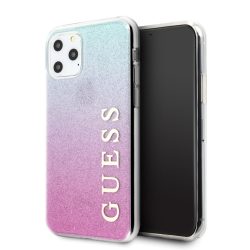   Guess iPhone 11 Pro Max Glitter Gardient (GUHCN65PCUGLPBL) hátlap, tok, rózsaszín-kék