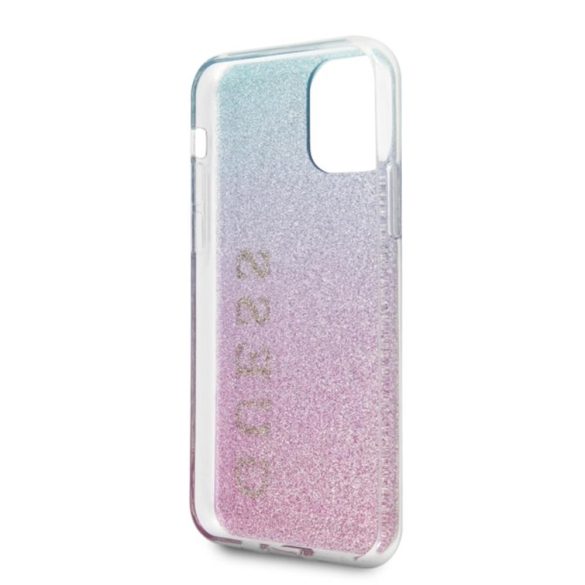 Guess iPhone 11 Pro Max Glitter Gardient (GUHCN65PCUGLPBL) hátlap, tok, rózsaszín-kék