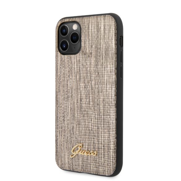 Guess iPhone 11 Pro Max Lizard Vintage (GUHCN65PCUMLLIGO) hátlap, tok, arany