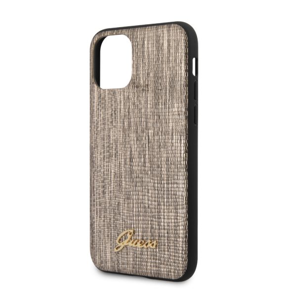 Guess iPhone 11 Pro Max Lizard Vintage (GUHCN65PCUMLLIGO) hátlap, tok, arany