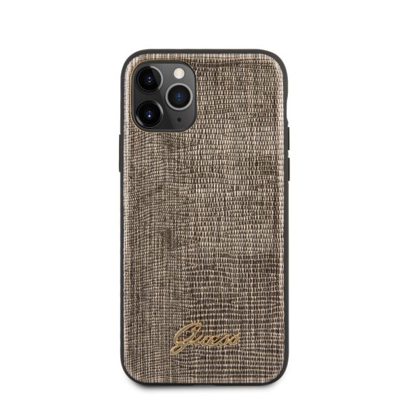 Guess iPhone 11 Pro Max Lizard Vintage (GUHCN65PCUMLLIGO) hátlap, tok, arany