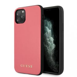   Guess iPhone 11 Pro Max Leather Cover hátlap, tok, rózsaszín