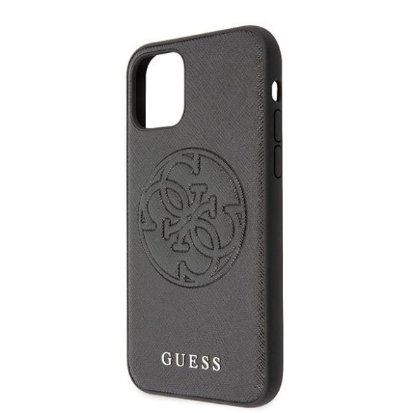 Guess Saffiano Look iPhone 11 Pro Max (GUHCN65RSSASBK) hátlap, tok, fekete