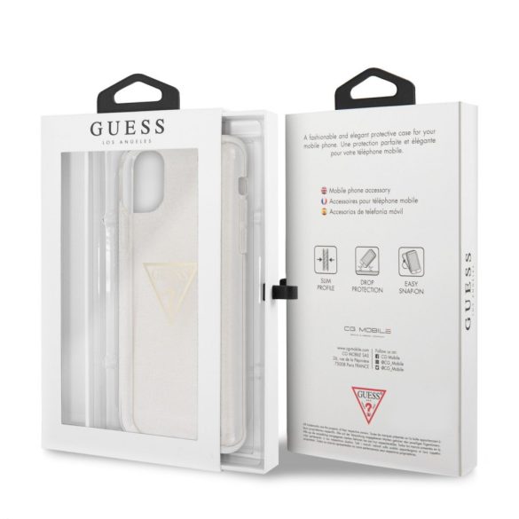 Guess iPhone 11 Pro Max Solid Glitter (GUHCN65SGTLGO) hátlap, tok, arany