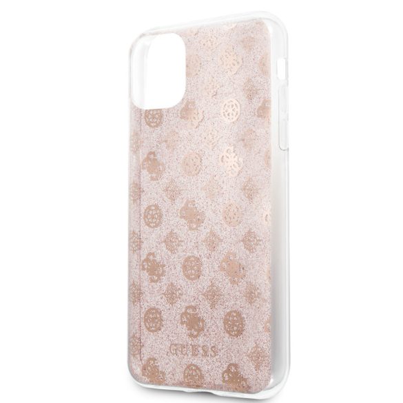 Guess iPhone 11 Pro Max 4G Glitter Peony (GUHCN65TPERG) hátlap, tok, rózsaszín