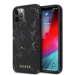   Guess iPhone 12 Pro Max Marble Case márvány mintás hátlap, tok, fekete