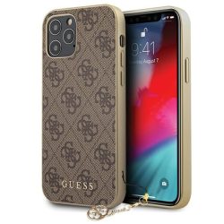   Guess iPhone 12/12 Pro 4G Charms (GUHCP12MGF4GBR) hátlap, tok, barna