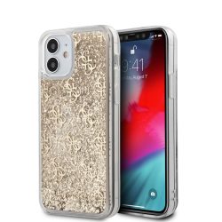   Guess iPhone 12 Mini 4G Liquid Glitter (GUHCP12SLG4GSLG) hátlap, tok, arany