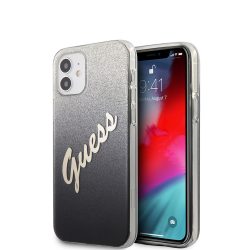   Guess iPhone 12 Mini Vintage Glitter Gradient (GUHCP12SPCUGLSBK) hátlap, tok, fekete