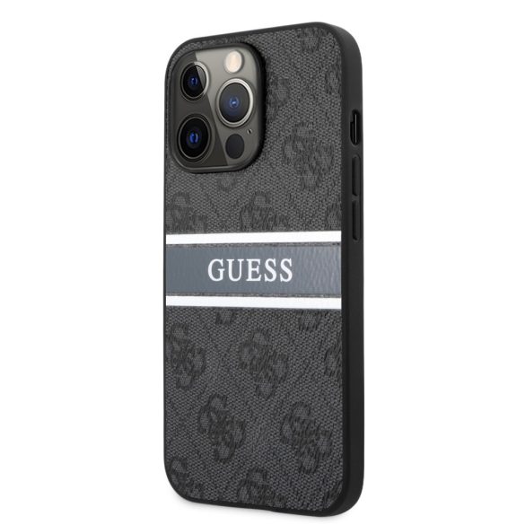 Guess iPhone 13 Pro 4G Stripe (GUHCP13L4GDGR) hátlap, tok, szürke