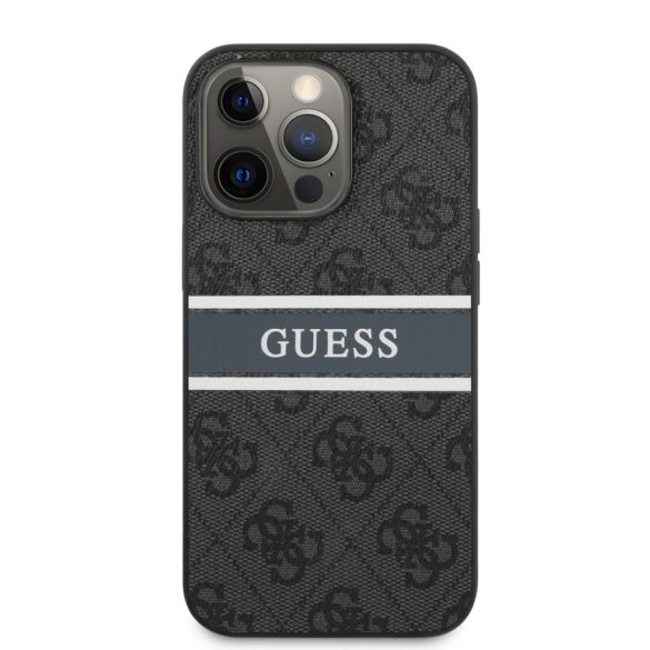 Guess iPhone 13 Pro 4G Stripe (GUHCP13L4GDGR) hátlap, tok, szürke