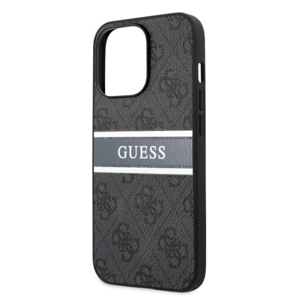 Guess iPhone 13 Pro 4G Stripe (GUHCP13L4GDGR) hátlap, tok, szürke