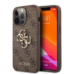   Guess iPhone 13 Pro 4G Big Metal Logo (GUHCP13L4GMGBR) hátlap, tok, barna