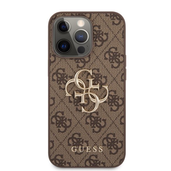 Guess iPhone 13 Pro 4G Big Metal Logo (GUHCP13L4GMGBR) hátlap, tok, barna