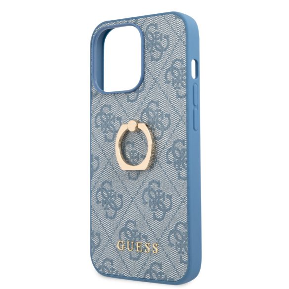 Guess iPhone 13 Pro 4G Ring Stand (GUHCP13L4GMRBL) hátlap, tok, világoskék