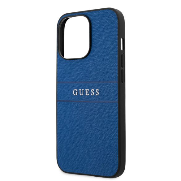 Guess iPhone 13 Pro Saffiano PU Leather (GUHCP13LPSASBBL) hátlap, tok, sötétkék