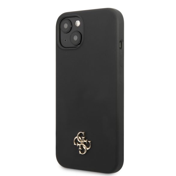 Guess iPhone 13 Mini 4G Silicone Metal Logo (GUHCP13SS4LK) hátlap, tok, fekete
