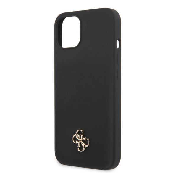 Guess iPhone 13 Mini 4G Silicone Metal Logo (GUHCP13SS4LK) hátlap, tok, fekete