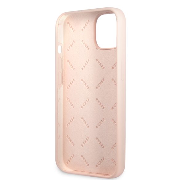 Guess iPhone 13 Mini 4G Silicone Metal Logo (GUHCP13SS4LP) hátlap, tok, rózsaszín