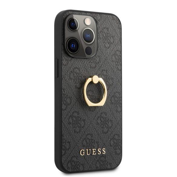 Guess iPhone 13 Pro Max 4G Ring Stand (GUHCP13X4GMRGR) hátlap, tok, szürke