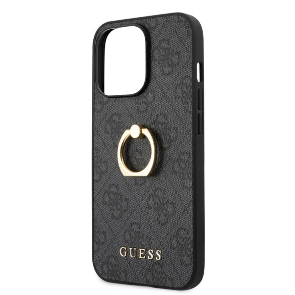 Guess iPhone 13 Pro Max 4G Ring Stand (GUHCP13X4GMRGR) hátlap, tok, szürke