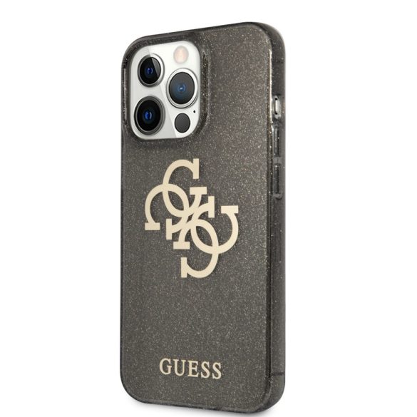 Guess iPhone 13 Pro Max Glitter 4G Big Logo (GUHCP13XPCUGL4GBK) hátlap, tok, fekete