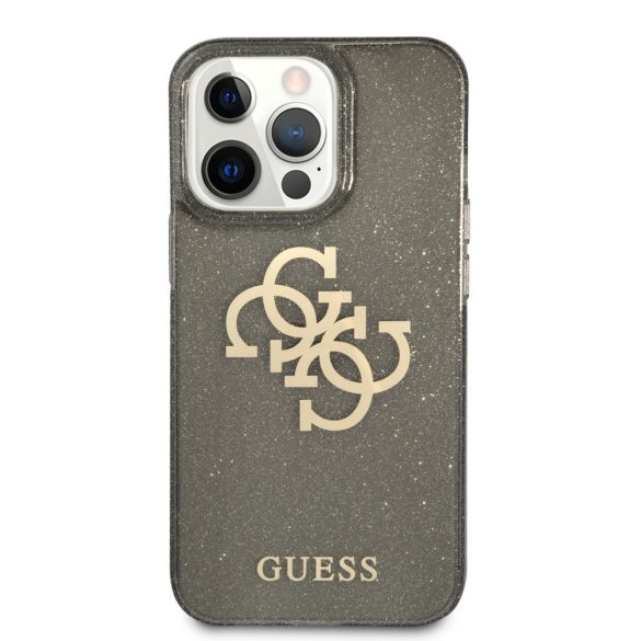 Guess iPhone 13 Pro Max Glitter 4G Big Logo (GUHCP13XPCUGL4GBK) hátlap, tok, fekete