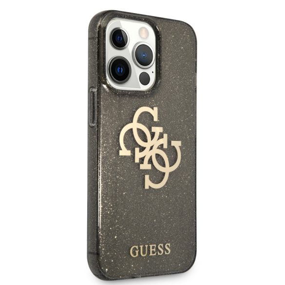 Guess iPhone 13 Pro Max Glitter 4G Big Logo (GUHCP13XPCUGL4GBK) hátlap, tok, fekete