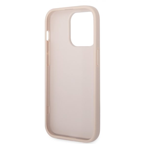 Guess iPhone 14 Pro 4G Metal Gold Logo (GUHCP14LG4GFPI) hátlap, tok, rózsaszín