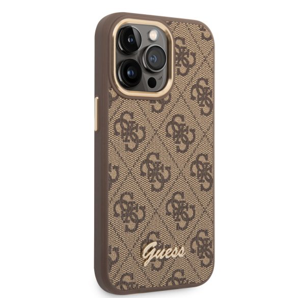 Guess iPhone 14 Pro 4G Vintage Gold Logo (GUHCP14LHG4SHW) hátlap, tok, barna