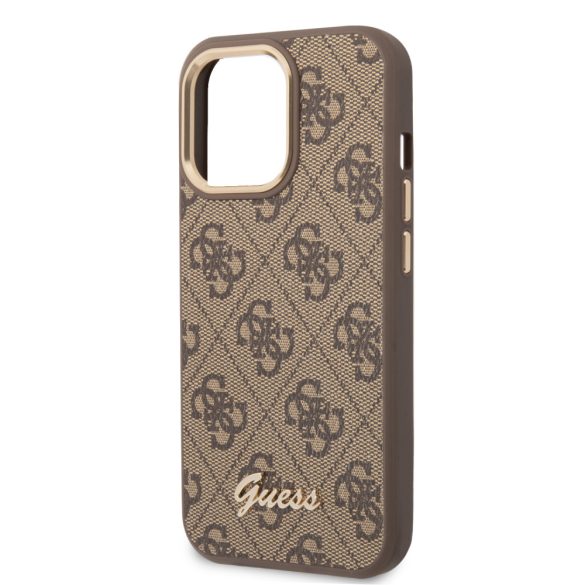 Guess iPhone 14 Pro 4G Vintage Gold Logo (GUHCP14LHG4SHW) hátlap, tok, barna