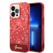   Guess iPhone 14 Pro Bandana Paisley (GUHCP14LHGBNHR) hátlap, tok, piros