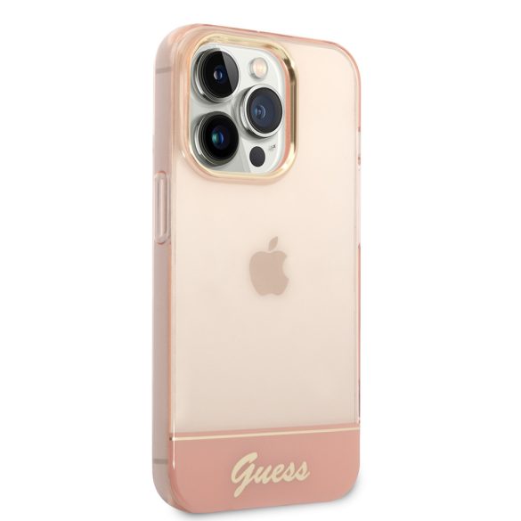 Guess iPhone 14 Pro Translucent (GUHCP14LHGCOP) hátlap, tok, barack